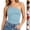 27# Sky Blue, variant on Tank Top for Women with Built-in Bra, One Shoulder Slim Crop Spaghetti Strap Camisole for Summer Wear Black L