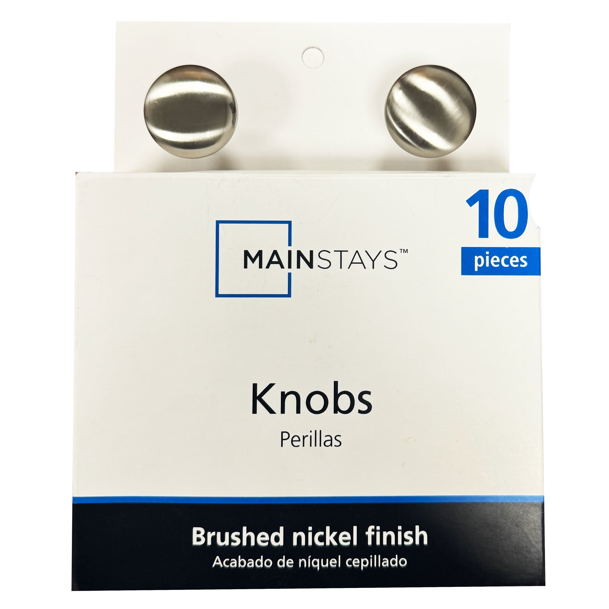 Mainstays Round Mushroom Knob, Brushed Nickel, 10 pack