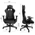 thumbnail image 6 of Gaming Chair Office Desk Chair Ergonomic Reclining Computer Chair Height Adjustable Swivel Recliner with Headrest Lumbar Support, Black, 6 of 7