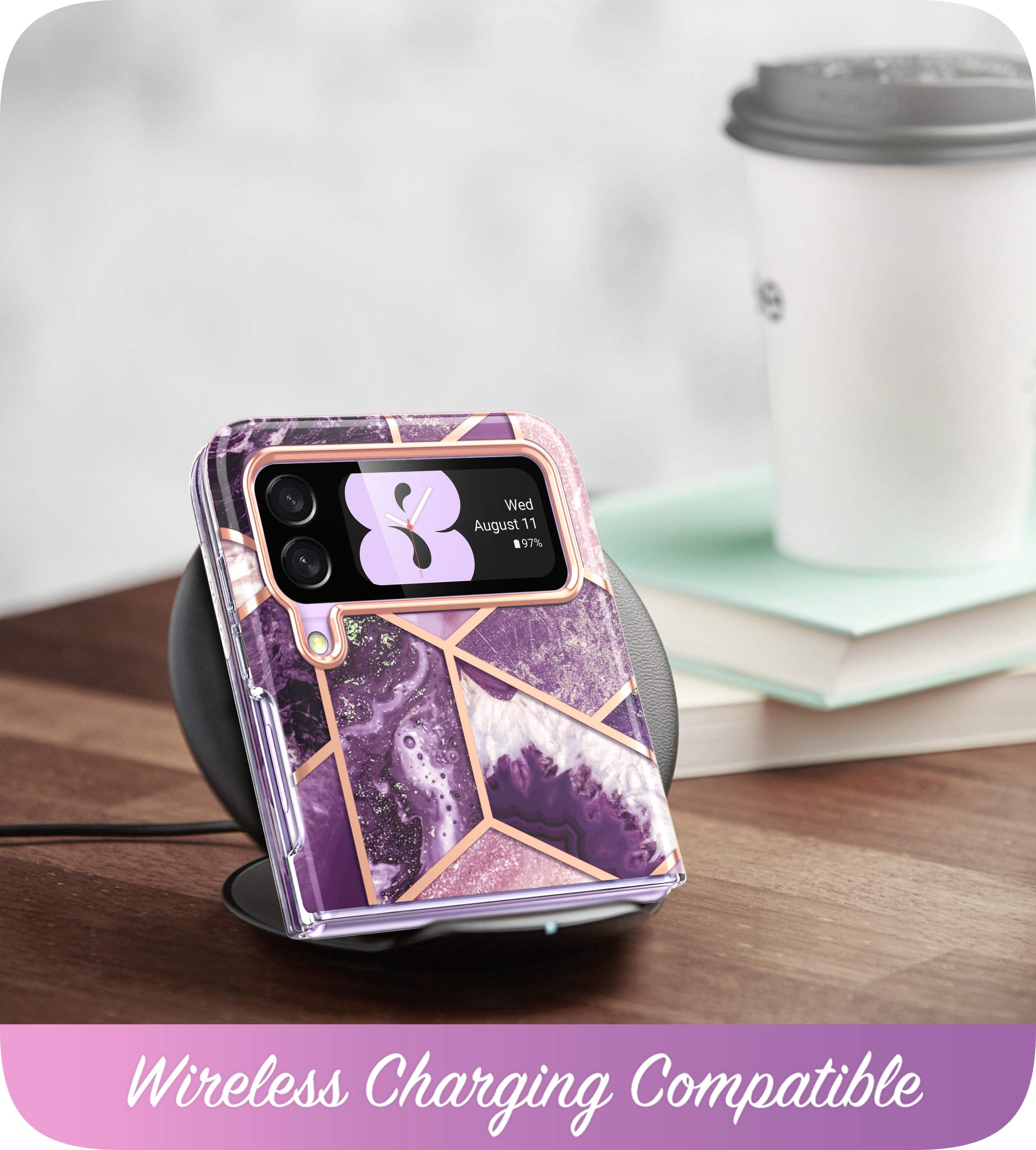 i-Blason Cosmo Series Case for Samsung Galaxy Z Flip 3 5G (2021), Slim Stylish Protective Bumper Case Without Built-in Screen Protector (Ameth)