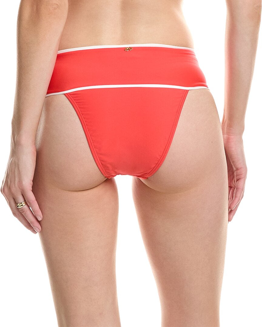 PQ Swim womens  Banded High-Waist Bikini Bottom, s, Orange