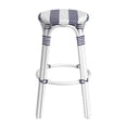 thumbnail image 5 of Butler Specialty Company Tobias Round Rattan 30" Bar Stool - White & Navy Stripe, 5 of 8