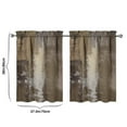 thumbnail image 4 of Vintage Brown Matte Color Blocks Tier Kitchen Curtains for Bathroom Living Rod Pocket Window Drapes 28"x36" 2 Panels Window Treatment Tiers, 4 of 4