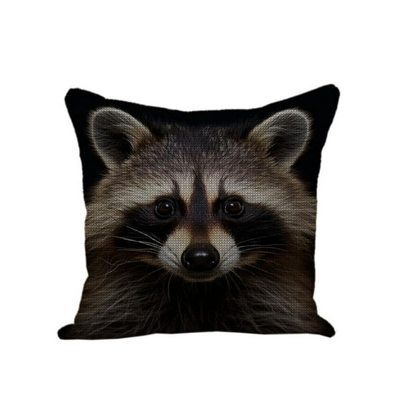 DIY Animal Raccoon Stamped Cross Stitch Pillow Kits Embroidery Pillowcase 11CT Counted Needlepoint Handmade Cushion Cover Home Sofa Christmas Decoration 18x18inch