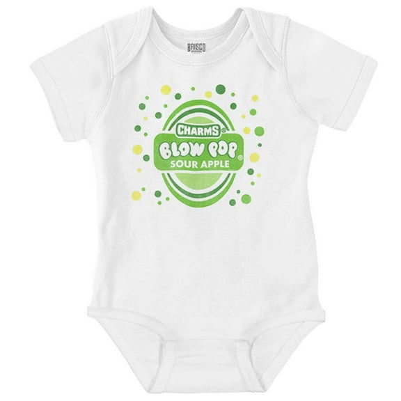 Sour Apple Blow Pop Retro Candy Logo Romper Boys or Girls Infant Baby Brisco Brands 18M