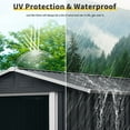 thumbnail image 4 of Kosynda 8' x 6' Outdoor Storage Shed with Air Vents, Galvanized Metal Tool Storage House with Sliding Door for Garden, Lawn, Backyard, Outdoor, Black, 4 of 8