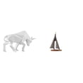 thumbnail image 1 of Escultura Moderna De Resina De Un Toro Y Un Velero. Figura Abstracta Coleccionable Para Mesa De Entrada, Oficina, Hotel, Sala De Estar, Escritorio O Estantería., 1 of 8