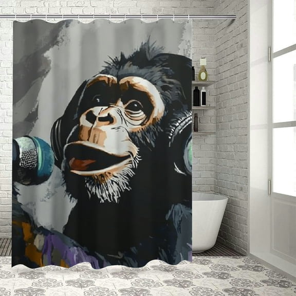 Patifu Music Theme Shower Curtain for Bathroom 100% Polyester Fiber Chic Modern Bathroom Decor with Hooks 36"x72