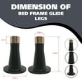 thumbnail image 2 of King's Brand Furniture - Plastic Bed Frame Glide Legs to Replace Wheels, Set of 4 Glides, 2 of 8