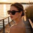 thumbnail image 2 of Women's Retro Oversized Cat-Eye Polarized Sunglasses Havana Tortoise Frame Brown Gradient UV400 Protection Vintage Glamour for Daily Wear & Holiday Photos, 2 of 9