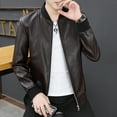 thumbnail image 4 of Vedolay Jacket for Men Basic Comfy Loose Fit Long Sleeve Open Front Cardigan Coffee,XL, 4 of 5