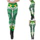 thumbnail image 1 of Pantalones ajustados de cintura alta con estampado de trébol del día de San Patricio para mujer, 1 of 5