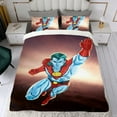 thumbnail image 4 of Capitán Planeta Conjunto de sábanas temático, trío de piezas, cómodo y amigable con la piel, diseño único, regalo de decoración para el hogar para familiares, amigos y fans,135cm *200cm, 4 of 6