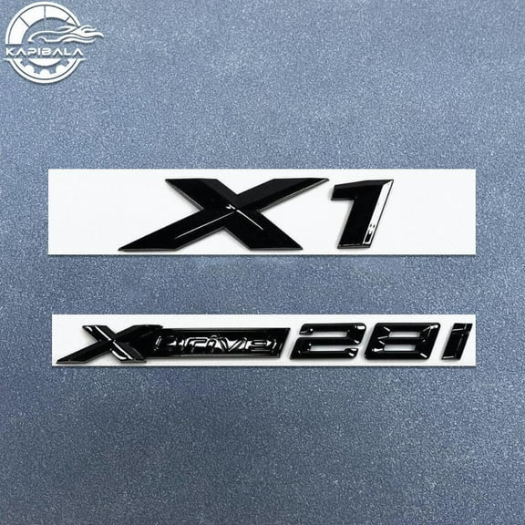 For X1 Emblem   XDrive 28i Number Letter Rear Trunk Badge Stickers Gloss Black.