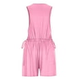 thumbnail image 4 of Lovskoo 2025 Summer Short Rompers for Women Casual Loose Sleeveless Spaghetti Strap Jumpsuits Overalls with Pockets Pink S, 4 of 6