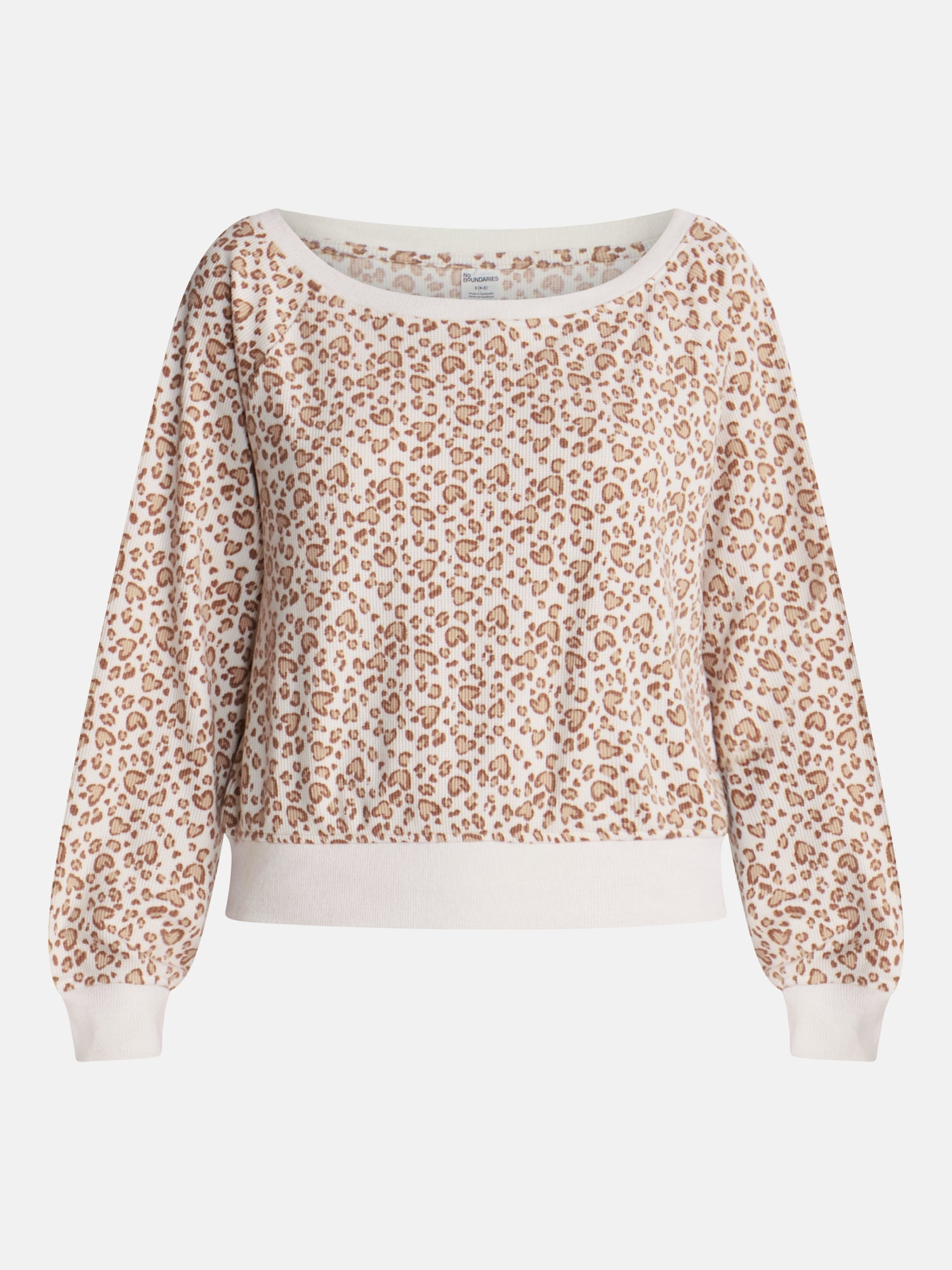 No Boundaries Waffle Knit Sleep Top, Women’s and Women’s Plus XS-2X