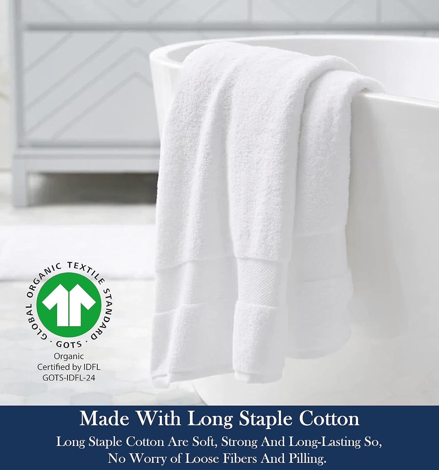 Basics GOTS Certified Organic Cotton Bath Towel - 4-Pack, Dusted  Orchid