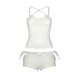 thumbnail image 2 of Women Summer Sexy Coquette 2 Piece Pajamas Sets Halter Cutout Camis Crop Tops Flower Low Waist Shorts Loungewear Fairy Outfits, 2 of 4