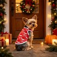 thumbnail image 6 of huayou Christmas Pet Sleeveless Vest, Santa Hat & Snowflake Printed Dog Cat Tank Top, Holiday Warm Clothes for Small Medium Pets, S Size, 6 of 7