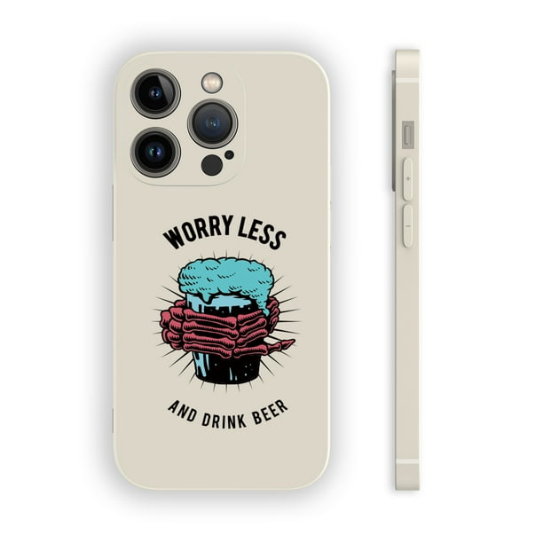 Proteja su iPhone15 Pro Max con una divertida y colorida funda plateada mate de doble capa para teléfono