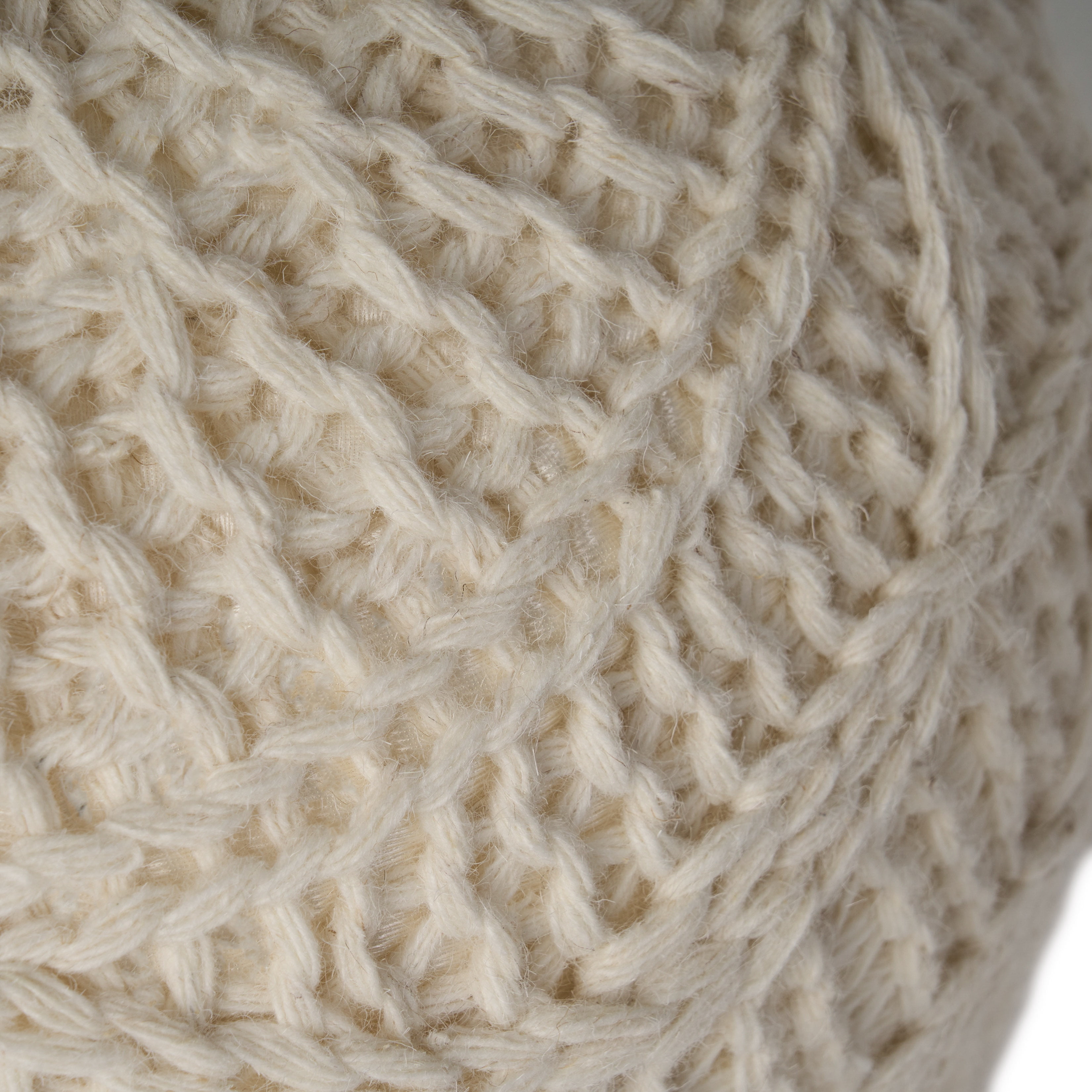 Noble House Stefan Fabric Handmade Pouf, Cream