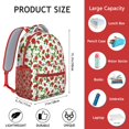 thumbnail image 6 of White Strawberry Plants Fruit Backpack for School,Cute School Bag,Schoolbag with Adjustable Shoulder Straps & Padded Back,15.3"x11"x6.7", 6 of 6