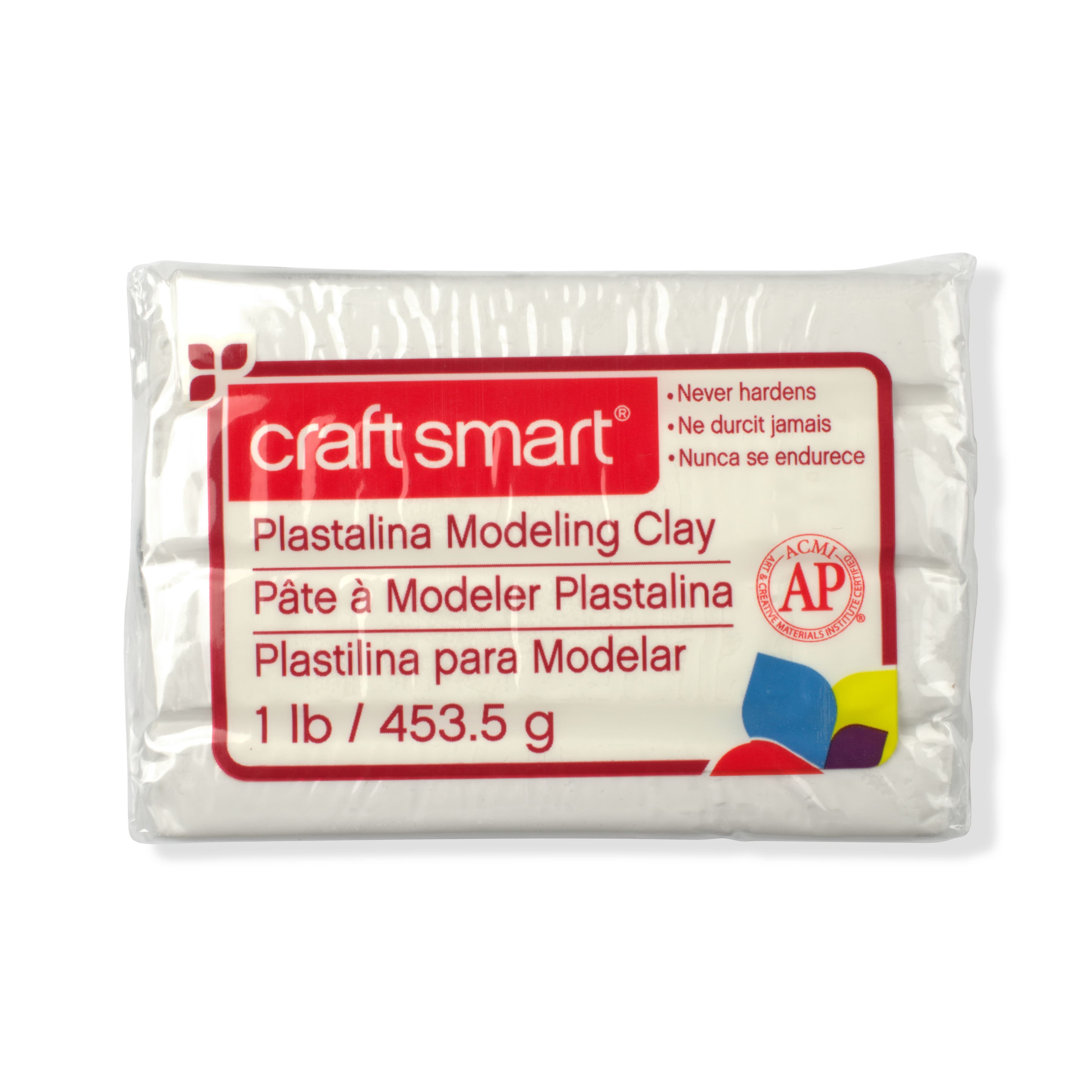 Craft Smart 1lb. White Plastalina Modeling Clay - Clay for Sculpting, Modeling, Claymation, School Projects, Arts & Crafts - Bulk 18 Pack