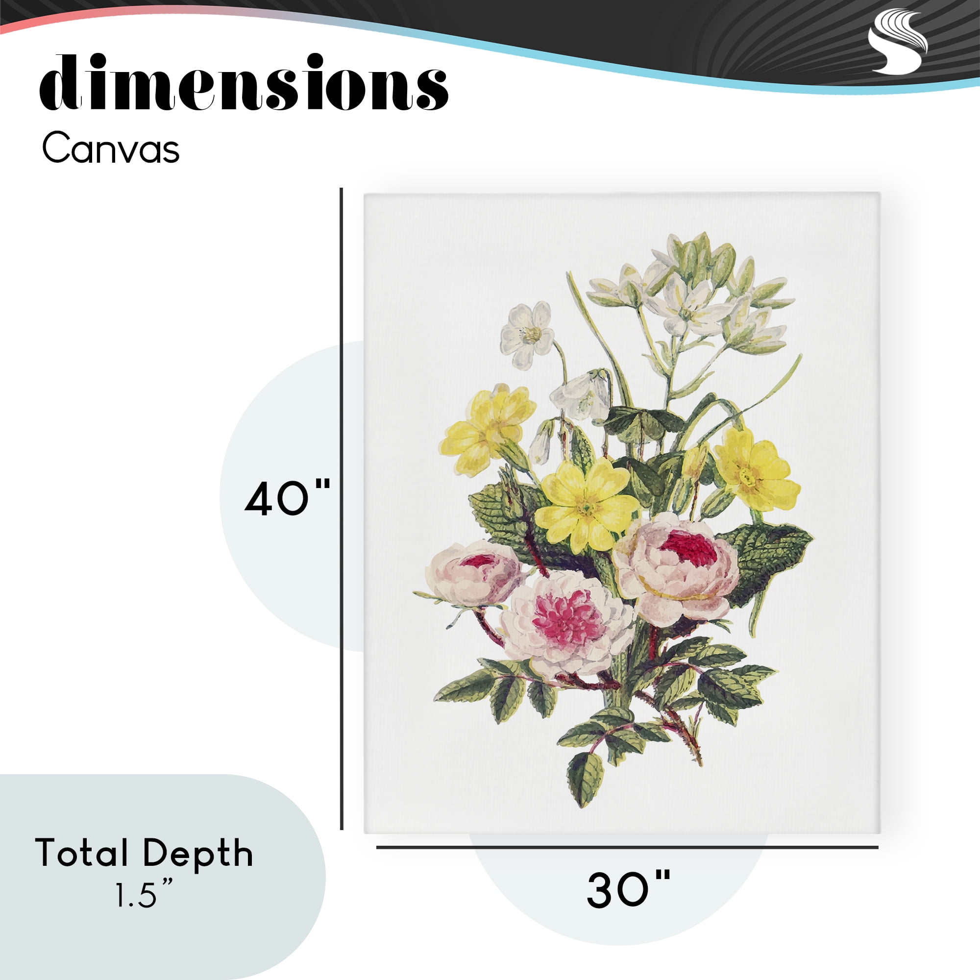 Bushel of Wild Florals Canvas Wall Art, design by Lettered and Lined