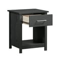 Mainstays Hillside Nightstand with Drawer, Black Finish