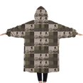 thumbnail image 1 of Oversized Wearable Blanket Hoodie,Multicolor Bigfoot and Camping Pattern Sherpa Blanket Hoodie with Super Pockets,Super Warm Fuzzy Pullover for Women & Men, 1 of 1