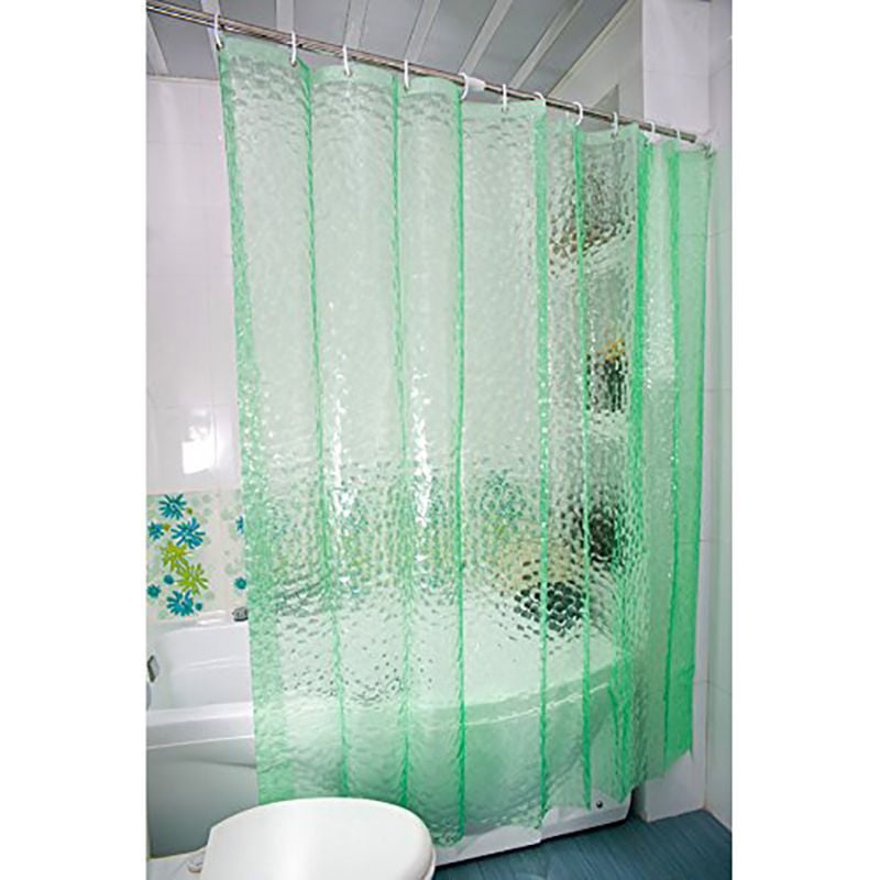 3D Cube Shower Curtain Liner Waterproof Mildew Resistant Clear Bathroom Curtain 