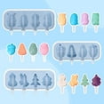 thumbnail image 2 of Paquete de 3 moldes reutilizables de silicona para helado de dibujos animados, moldes para helado para bebés sin BPA con tapa de silicona y mango para paletas y helado casero., 2 of 5