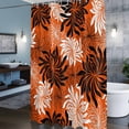 thumbnail image 6 of Orange Black Floral Shower Curtain, Vintage White Black Flower Orange Waterproof Shower Curtain Set with 12 Hooks Lightweight Bath Curtains Fabric Bathroom Decor 36x72 Inches, 6 of 9