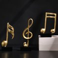 thumbnail image 7 of SPRING PARK 3Pcs Golden Musical Note Figurine Handicraft Piano Ornament Living Room Decor, 7 of 7