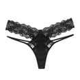 thumbnail image 5 of oelaio Strappy Lace Panties, Underwear Women High Waist Ladies Brief Criss Cross Seamless Thongs Bikini Panty Black XXL, 5 of 7