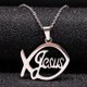 thumbnail image 3 of Stainless Steel Jesus Christ Male Necklaces Fish Christian Ichthys Fish Pendant Necklaces Jewelry Women or Men collares N17168B, 3 of 5