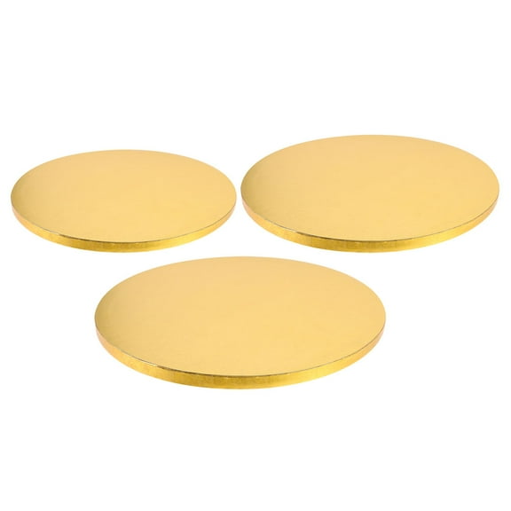 NUOLUX Cake Base Boards Golden 3Pcs 10X10X0.5In For Bakers Holiday Celebrations