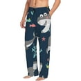thumbnail image 2 of Disketp Friendly Smiling Sharks Men'S Pajama Pants - Ultra Soft Fleece Sleep And Lounge Pants (Size: S-Xxl), 2 of 9