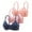 Rose Gold, variant on jiaxiM 3 Pack Womens Bras No Underwire Lace Trim Wireless Bras with Support and Lift Breathable Supportive Seamless Bras Deep V-Neck Sport Bras for Women Bralette Wide Straps Comfy Sleep Bra