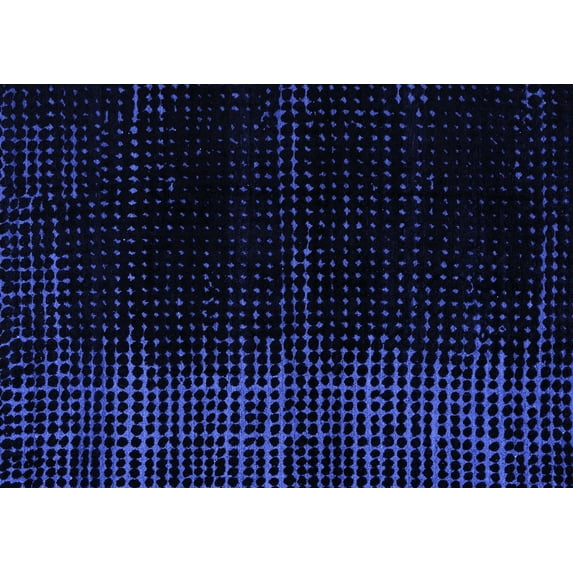 Ahgly Company Machine Washable Indoor Rectangle Abstract Blue Modern Area Rugs, 3' x 5'