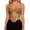 Brown, variant on Womens Tank Solid V Neck Mesh Camisole with Built in Bra Shining Rhinestone Detachable Straps Bustier Coffee 34