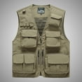 thumbnail image 2 of Feipeng Men's Casual Lightweight Outdoor Fishing Work Safari Travel Photo Cargo Vest Jacket Multi Pockets, 2 of 6