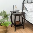 thumbnail image 3 of Gymax Table d'Appoint Table de Bout Table de Chevet Table Basse avec Étagère de Rangement Marron, 3 of 10
