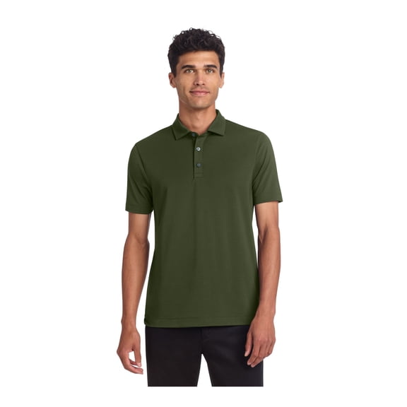 MERCER METTLE Unisex Stretch Jersey Polo | Short Sleeve Work Polo for Men & Women, Moisture Wicking Jersey Shirt - Townsend Green XS