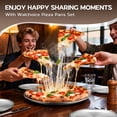 thumbnail image 5 of Walchoice 12 Inch Pizza Pan Set of 2, Stainless Steel Pizza Pan Tray, Reusable Metal Round Pizza Plate for Baking Serving Roasting, Healthy & Heavy-duty, Easy to Clean & Release, 5 of 7