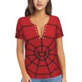 thumbnail image 1 of Spider-Man Women's Sexy Deep V-Neck Short Sleeve T-Shirt, 1 of 7