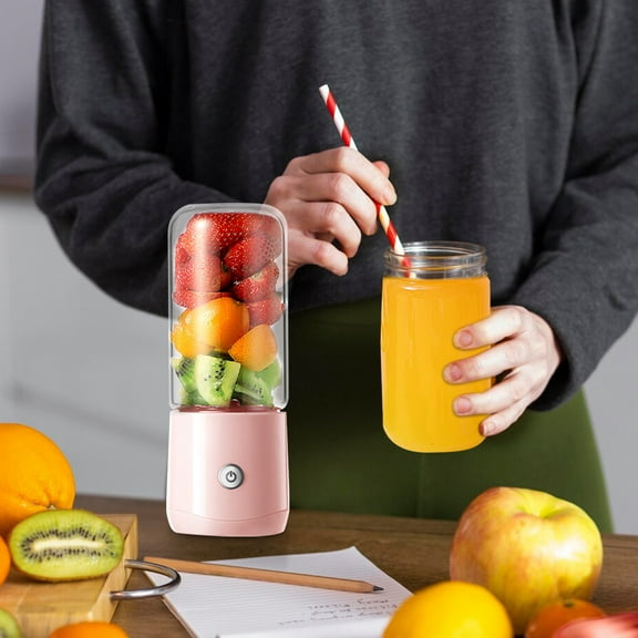 Portable Blender for Shakes, Smoothies, Fruit Juices | USB Rechargeable Handheld Mixer with 6 Stainless Steel Blades | Personal Size, Low Noise, Easy Clean | Ideal for Sports, Gym, Travel, Home