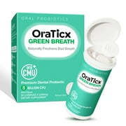 OraTicx Green Breath Oral Probiotics for Freshen Bad Breath, Naturally Supports Dental Health & Immunity, 8 Billion CFU, Mint Flavor 30 Lozenges 1-PK