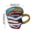 thumbnail image 3 of Taza de vidrio pintada a mano con temática de estantería. Vaso para beber con temática de libros., 3 of 9