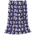 thumbnail image 2 of Pofeuu flower Skull rose Print Ultra-Soft Micro Fleece Blanket,for Bed Or Sofa,All Season Throw Blankets Flannel Blanket-50"x40", 2 of 7